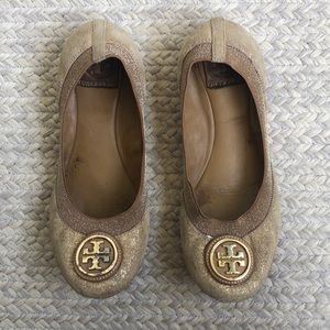 Tory Burch Gold Ballet Flats Size 7
